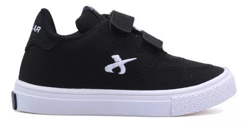 ZAPATILLA CON ABROJO NEGRO  KIDS UNISEX lona.
Jaguar art#520.